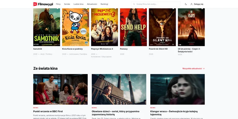 Widok portalu Filmowy.pl